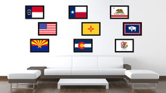 New Mexico State Flag Canvas Print with Custom Black Picture Frame Home Decor Wall Art Decoration Gifts