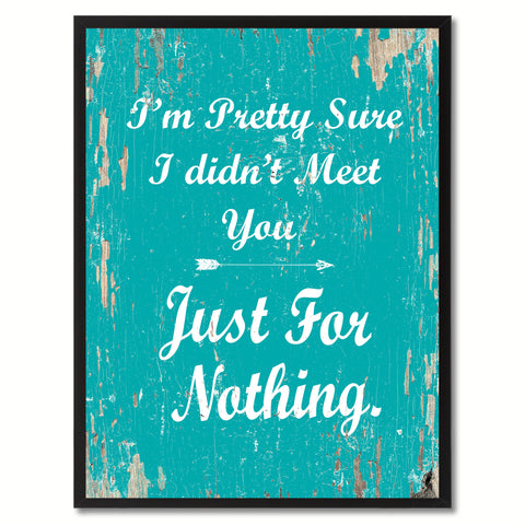 I'm pretty sure I didn't meet you just for nothing Happy Quote Saying Gift Ideas Home Decor Wall Art