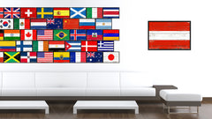 Austria Country National Flag Vintage Canvas Print with Picture Frame Home Decor Wall Art Collection Gift Ideas