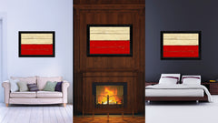 Poland & Polish Country Flag Vintage Canvas Print with Black Picture Frame Home Decor Gifts Wall Art Decoration Artwork