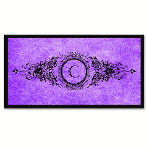 Alphabet Letter C Purple Canvas Print Black Frame Kids Bedroom Wall Décor Home Art