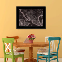 Mexico Vintage Vivid Sepia Map Canvas Print, Picture Frames Home Decor Wall Art Decoration Gifts