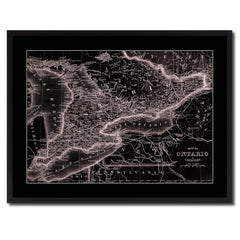 Ontario Canada Vintage Vivid Sepia Map Canvas Print, Picture Frames Home Decor Wall Art Decoration Gifts