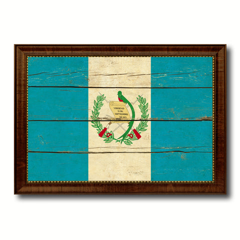 Guatemala Country Flag Vintage Canvas Print with Brown Picture Frame Home Decor Gifts Wall Art Decoration Artwork