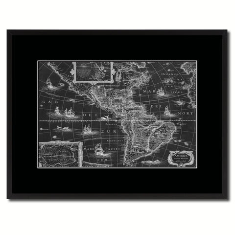 Asia Vintage Monochrome Map Canvas Print, Gifts Picture Frames Home Decor Wall Art