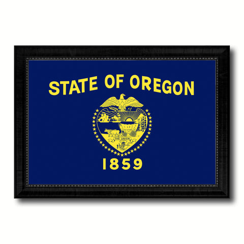 Oregon State Flag Canvas Print with Custom Black Picture Frame Home Decor Wall Art Decoration Gifts