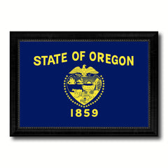 Oregon State Flag Canvas Print with Custom Black Picture Frame Home Decor Wall Art Decoration Gifts