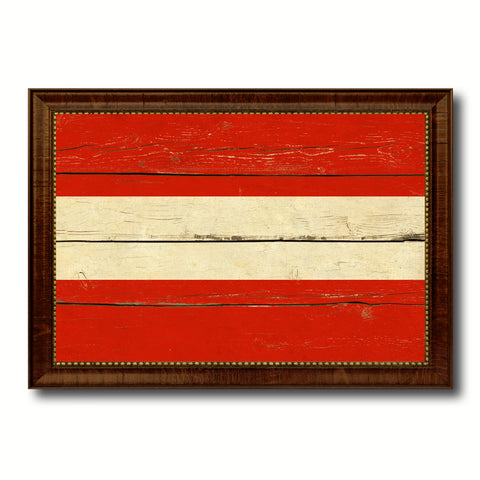 Cuba Country Flag Vintage Canvas Print with Brown Picture Frame Home Decor Gifts Wall Art Decoration Artwork