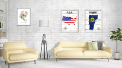 Vermont Flag Gifts Home Decor Wall Art Canvas Print with Custom Picture Frame