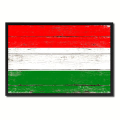 Hungary Country National Flag Vintage Canvas Print with Picture Frame Home Decor Wall Art Collection Gift Ideas