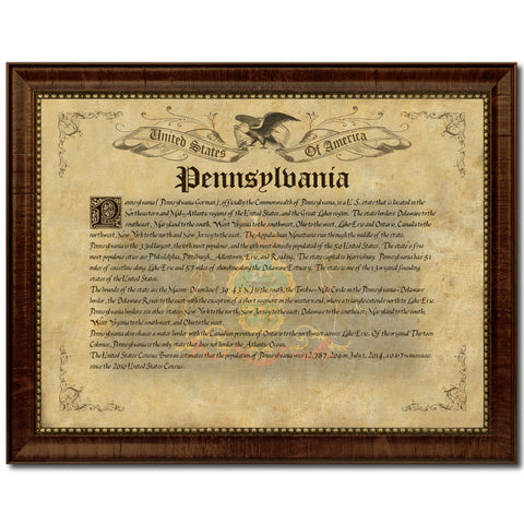 Pennsylvania Vintage History Flag Canvas Print, Picture Frame Gift Ideas Home Décor Wall Art Decoration