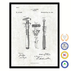 1889 Wrench Old Patent Art Print on Canvas Custom Framed Vintage Home Decor Wall Decoration Great for Gifts