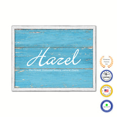 Harel White Wash Wood Frame Aqua Canvas Print Boutique Cottage Decor Shabby Chic Vintage Art