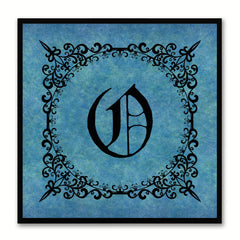 Alphabet O Blue Canvas Print Black Frame Kids Bedroom Wall Décor Home Art