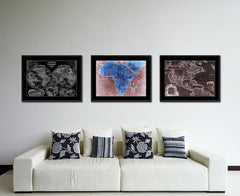 Africa Mapmaker Vintage Vivid Color Map Canvas Print, Picture Frame Home Decor Wall Art Office Decoration Gift Ideas