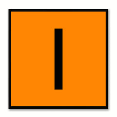 Alphabet I Orange Canvas Print Black Frame Kids Bedroom Wall Décor Home Art