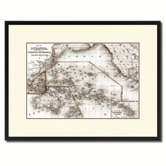 Oceania Vintage Sepia Map Canvas Print, Picture Frame Gifts Home Decor Wall Art Decoration