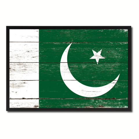 Pakistan Country National Flag Vintage Canvas Print with Picture Frame Home Decor Wall Art Collection Gift Ideas