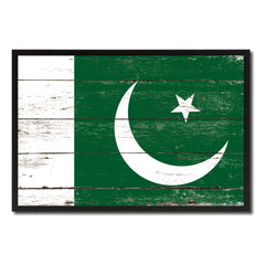 Pakistan Country National Flag Vintage Canvas Print with Picture Frame Home Decor Wall Art Collection Gift Ideas