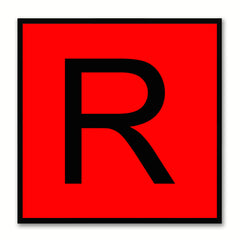 Alphabet R Red Canvas Print Black Frame Kids Bedroom Wall Décor Home Art