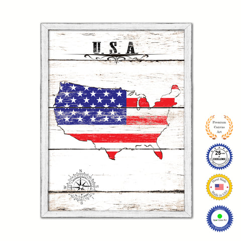USA American Dream Flag Canvas Print Black Picture Frame Gifts Home Decor Wall Art