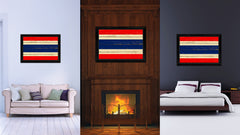 Thailand Country Flag Vintage Canvas Print with Black Picture Frame Home Decor Gifts Wall Art Decoration Artwork