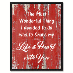 The Most Wonderful Thing Happy Quote Saying Gift Ideas Home Décor Wall Art