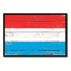 Luxembourg Country National Flag Vintage Canvas Print with Picture Frame Home Decor Wall Art Collection Gift Ideas