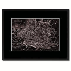 Poland Prussia Germany Vintage Vivid Sepia Map Canvas Print, Picture Frames Home Decor Wall Art Decoration Gifts