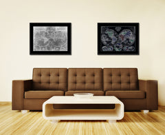 Johann Baptist Homann Vintage Monochrome Map Canvas Print, Gifts Picture Frames Home Decor Wall Art