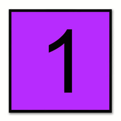 Number 1 Purple Canvas Print Black Frame Kids Bedroom Wall Décor Home Art
