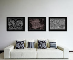 France Vintage Vivid Sepia Map Canvas Print, Picture Frames Home Decor Wall Art Decoration Gifts