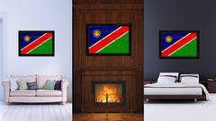 Namibia Country Flag Vintage Canvas Print with Black Picture Frame Home Decor Gifts Wall Art Decoration Artwork