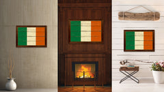 Ireland Country Flag Vintage Canvas Print with Brown Picture Frame Home Decor Gifts Wall Art Decoration Artwork