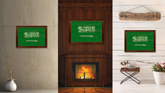 Saudi Arabia Country Flag Vintage Canvas Print with Brown Picture Frame Home Decor Gifts Wall Art Decoration Artwork
