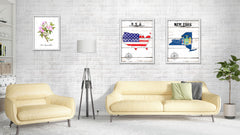 New York Flag Gifts Home Decor Wall Art Canvas Print with Custom Picture Frame