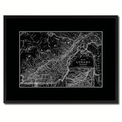 Quebec Montreal Vintage Monochrome Map Canvas Print, Gifts Picture Frames Home Decor Wall Art