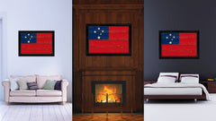 Samoa Country Flag Vintage Canvas Print with Black Picture Frame Home Decor Gifts Wall Art Decoration Artwork