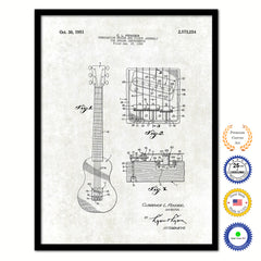 1951 Fender Guitar Bridge and Pickup Assembly Old Patent Art Print on Canvas Custom Framed Vintage Home Decor Wall Decoration Great for Gifts