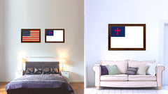 Kayso Christian Religious Flag Canvas Print with Brown Picture Frame Home Decor Wall Art Gift Ideas