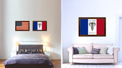 Kansas City Missouri State Flag Canvas Print Brown Picture Frame
