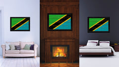 Tanzania Country Flag Vintage Canvas Print with Black Picture Frame Home Decor Gifts Wall Art Decoration Artwork