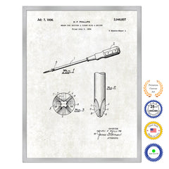 1936 Screwdriver with Driver Old Patent Art Print on Canvas Custom Framed Vintage Home Decor Wall Decoration Great for Gifts