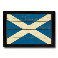 Scotland Country Flag Vintage Canvas Print with Black Picture Frame Home Decor Gifts Wall Art Decoration Artwork