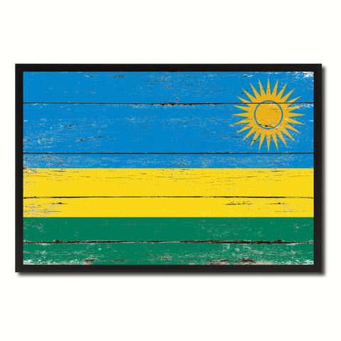 Rwanda Country National Flag Vintage Canvas Print with Picture Frame Home Decor Wall Art Collection Gift Ideas