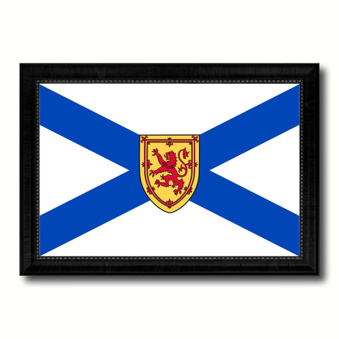 Nova Scotia Province City Canada Country Flag Canvas Print Black Picture Frame