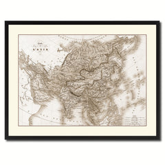 Asia Vintage Sepia Map Canvas Print, Picture Frame Gifts Home Decor Wall Art Decoration
