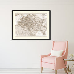 Europe In The Middle Ages Crusades Vintage Sepia Map Canvas Print, Picture Frame Gifts Home Decor Wall Art Decoration