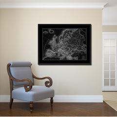 Ancient Europe Vintage Monochrome Map Canvas Print, Gifts Picture Frames Home Decor Wall Art