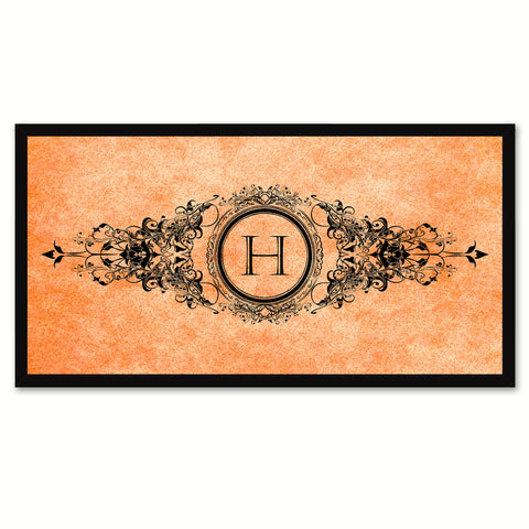 Alphabet Letter H Orange Canvas Print Black Frame Kids Bedroom Wall Décor Home Art